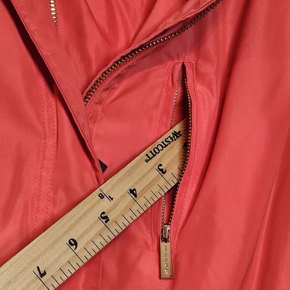 Michael Kors Coral Windbreaker Jacket Full Zip Gold Accents Wmns Extra Small - Picture 6 of 15
